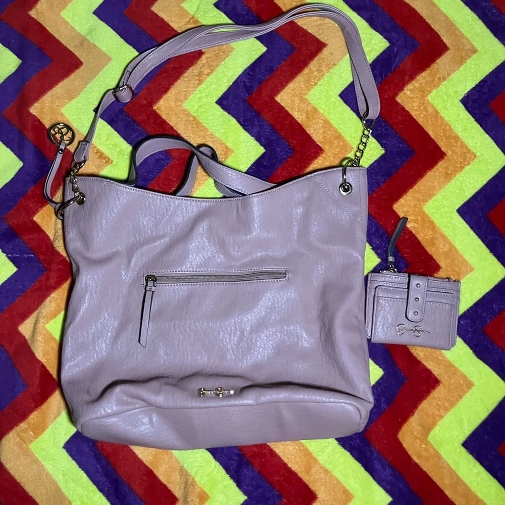 Jessica Simpson Studded Hobo Handbag additional wallet included